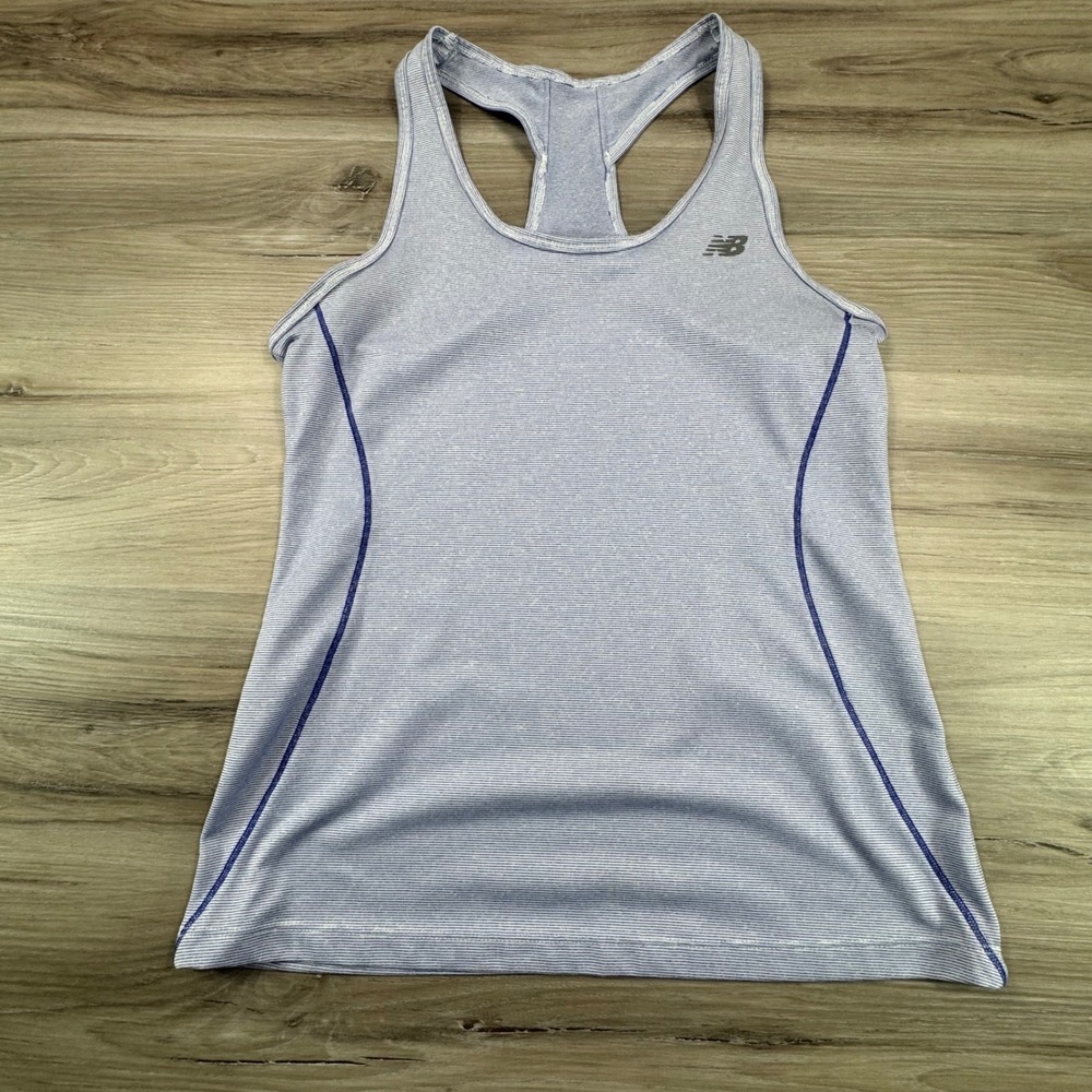 New Balance Women's Athletic Tank Top Striped Racerback Workout Exercise Size XS
